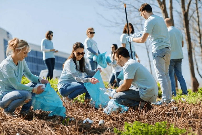 Volunteers Collaborating on a Project