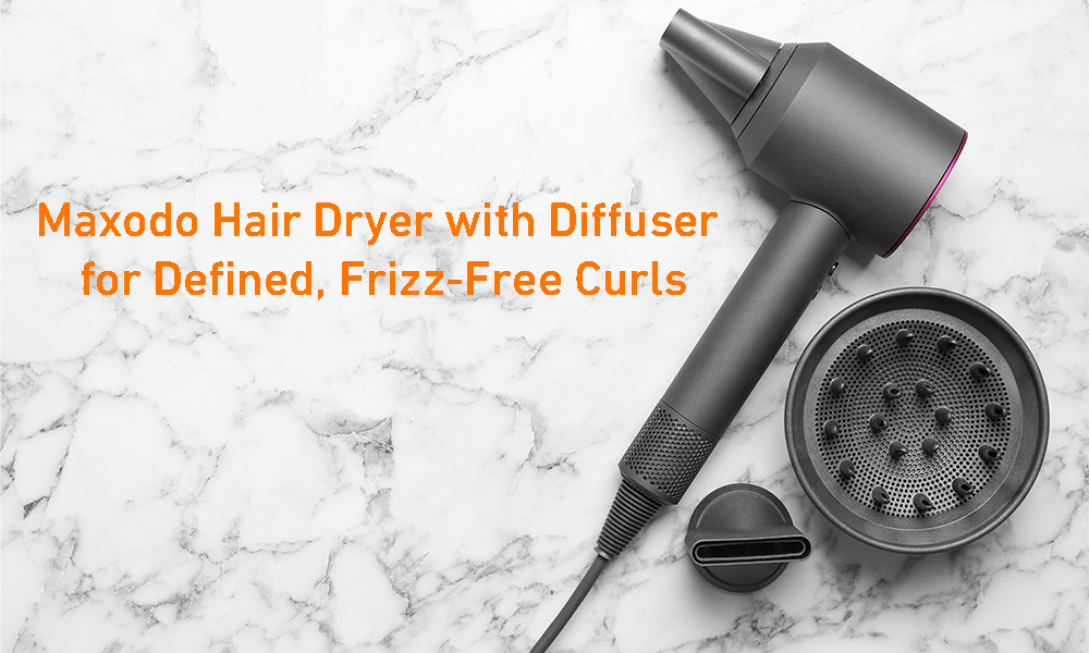 Maxodo Hair Dryer with Diffuser for Defined, Frizz-Free Curls